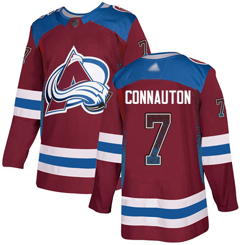 Adidas Colorado Avalanche Men #7 Kevin Connauton Burgundy Home Authentic Drift Fashion Stitched NHL Jersey